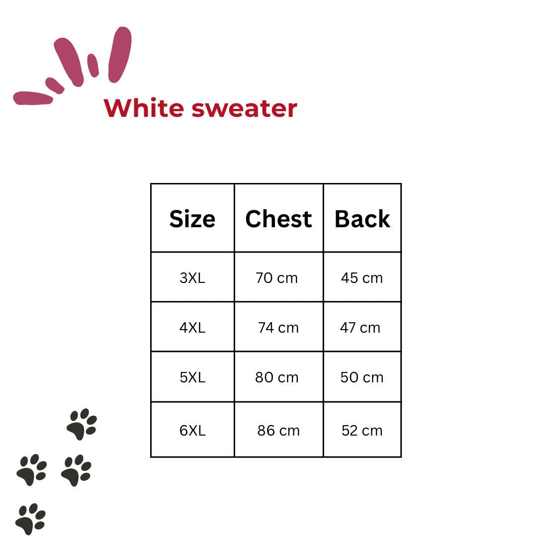 White Fancy T-shirt for Medium to Big Dogs
